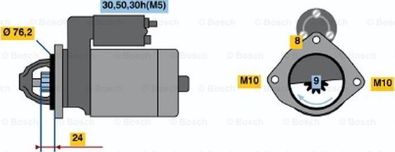 BOSCH 0 001 109 201 - Motorino d'avviamento autozon.pro