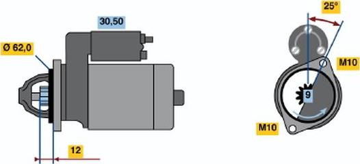 BOSCH 0 001 106 407 - Motorino d'avviamento autozon.pro