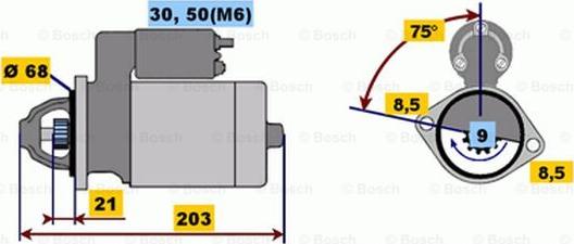 BOSCH 0 001 106 015 - Motorino d'avviamento autozon.pro