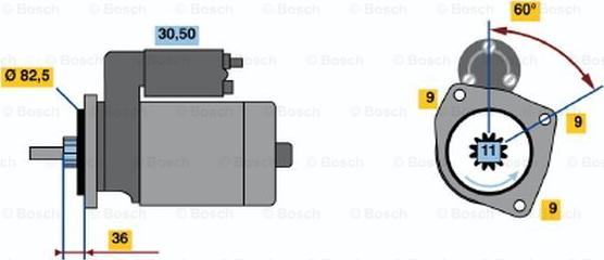 BOSCH 0 001 108 099 - Motorino d'avviamento autozon.pro