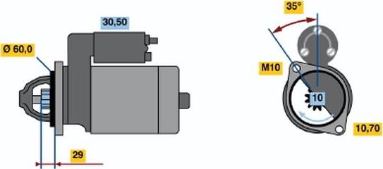 BOSCH 0 001 108 197 - Motorino d'avviamento autozon.pro