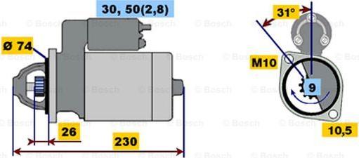 BOSCH 0 001 108 206 - Motorino d'avviamento autozon.pro