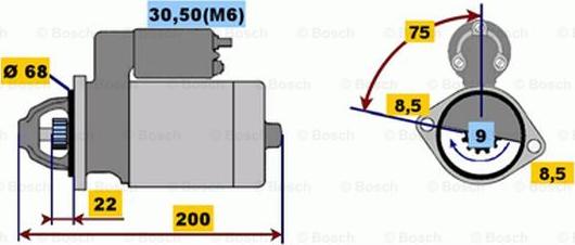 BOSCH 0 001 107 405 - Motorino d'avviamento autozon.pro