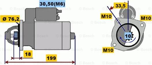 BOSCH 0 001 107 410 - Motorino d'avviamento autozon.pro