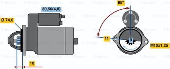 BOSCH 0 986 021 060 - Motorino d'avviamento autozon.pro