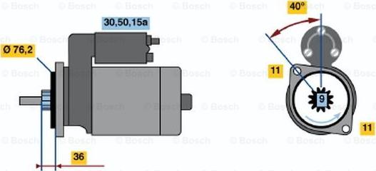 BOSCH 0 001 107 007 - Motorino d'avviamento autozon.pro