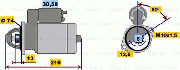 BOSCH 0 001 107 032 - Motorino d'avviamento autozon.pro