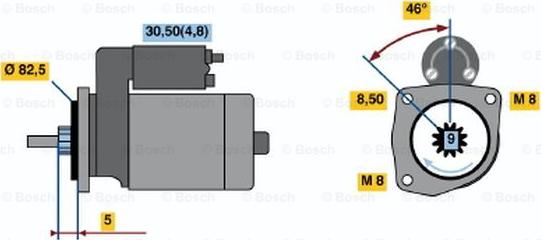 BOSCH 0 001 107 105 - Motorino d'avviamento autozon.pro