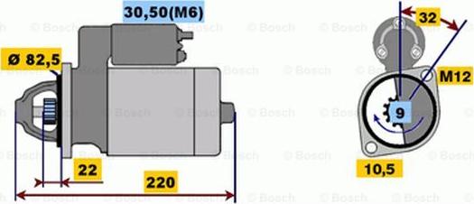 BOSCH 0 001 107 101 - Motorino d'avviamento autozon.pro