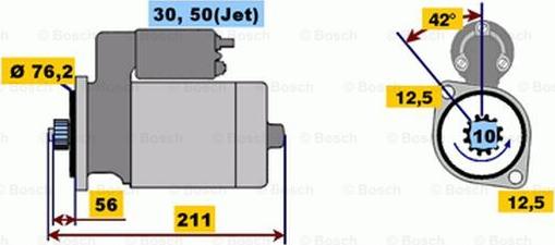 BOSCH 0 001 121 008 - Motorino d'avviamento autozon.pro