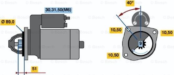 BOSCH 0 001 368 045 - Motorino d'avviamento autozon.pro