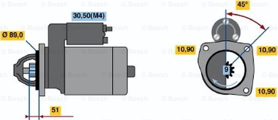 BOSCH 0 001 368 002 - Motorino d'avviamento autozon.pro