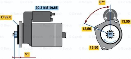 BOSCH 0 001 330 007 - Motorino d'avviamento autozon.pro