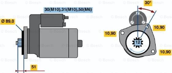 BOSCH 0 001 330 014 - Motorino d'avviamento autozon.pro