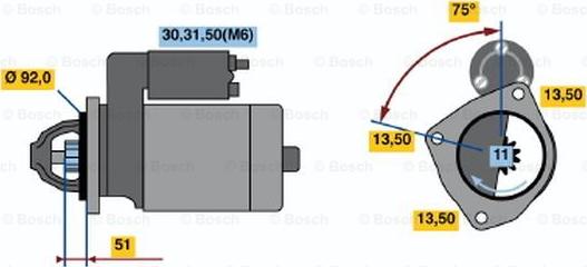 BOSCH 0 001 371 012 - Motorino d'avviamento autozon.pro