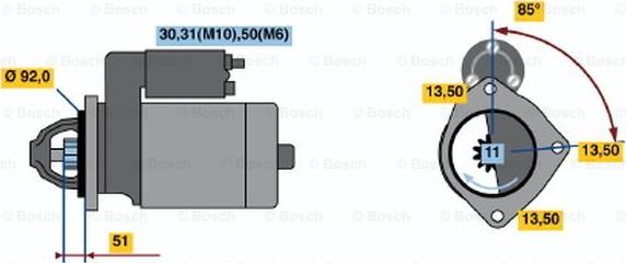 BOSCH 0 001 371 017 - Motorino d'avviamento autozon.pro