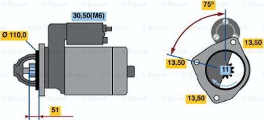 BOSCH 0 001 372 007 - Motorino d'avviamento autozon.pro