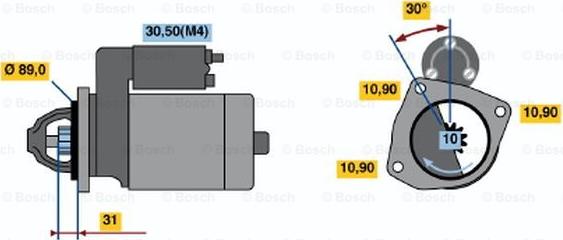 BOSCH 0 001 231 008 - Motorino d'avviamento autozon.pro