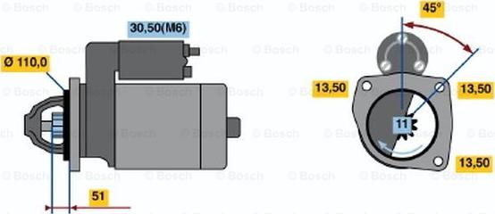 BOSCH 0 001 231 013 - Motorino d'avviamento autozon.pro