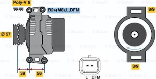 BOSCH 0 124 425 023 - Alternatore autozon.pro