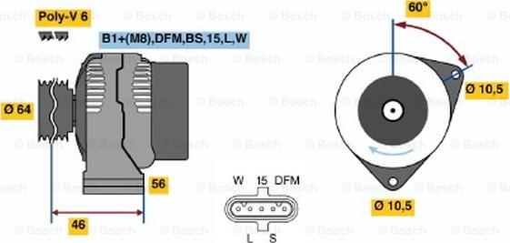 BOSCH 0 124 555 052 - Alternatore autozon.pro