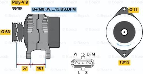 BOSCH 0 124 555 038 - Alternatore autozon.pro