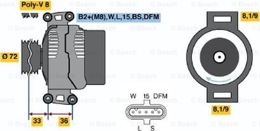 BOSCH 0 124 655 007 - Alternatore autozon.pro