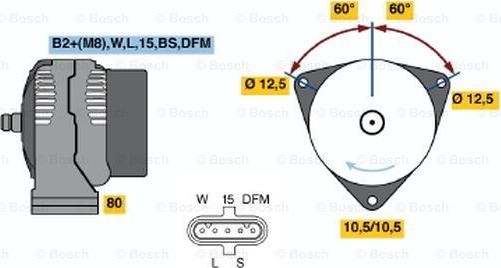 BOSCH 0 124 555 032 - Alternatore autozon.pro