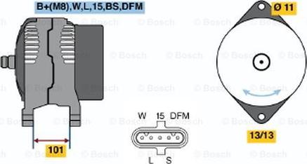 BOSCH 0 124 555 020 - Alternatore autozon.pro