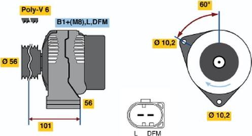 BOSCH 0 124 515 060 - Alternatore autozon.pro