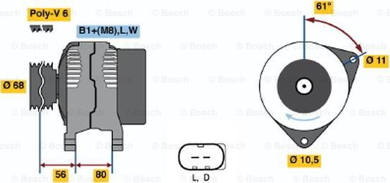 BOSCH 0 124 510 001 - Alternatore autozon.pro