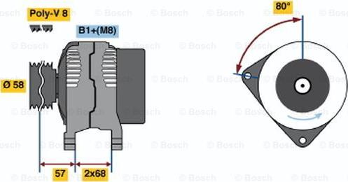 BOSCH 0 124 525 041 - Alternatore autozon.pro