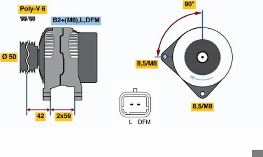 BOSCH 0 124 525 043 - Alternatore autozon.pro