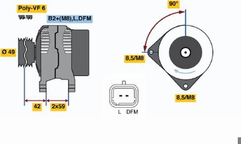 BOSCH 0 124 525 047 - Alternatore autozon.pro