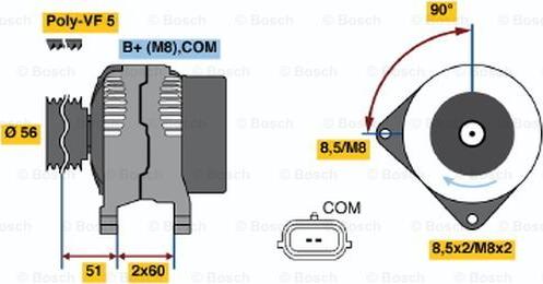 BOSCH 0 124 525 069 - Alternatore autozon.pro