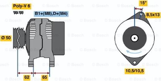 BOSCH 0 124 525 167 - Alternatore autozon.pro