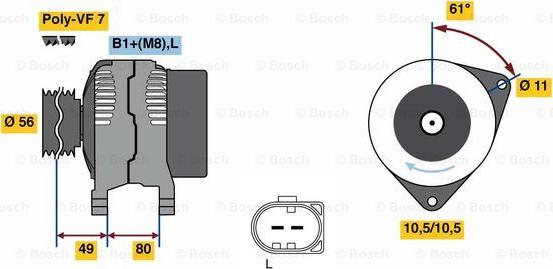 BOSCH 0 124 525 216 - Alternatore autozon.pro