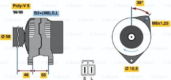 BOSCH 0 124 325 008 - Alternatore autozon.pro