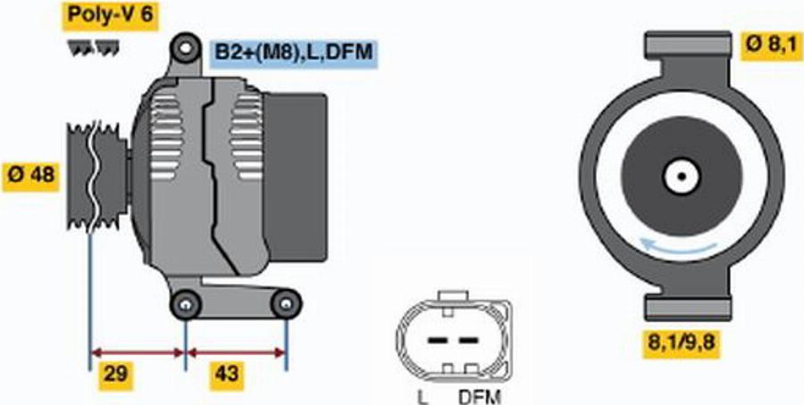 BOSCH 0 124 325 108 - Alternatore autozon.pro