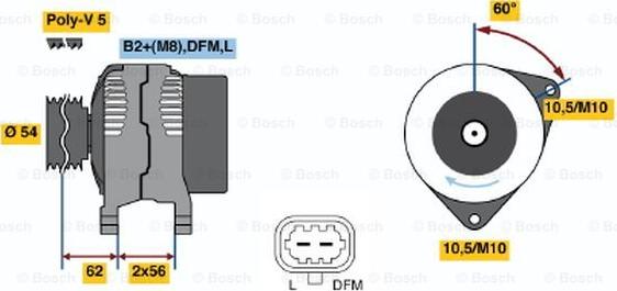 BOSCH 0 124 325 171 - Alternatore autozon.pro