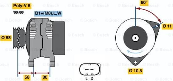 BOSCH 0 124 320 002 - Alternatore autozon.pro