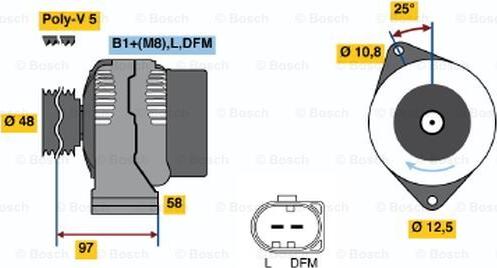 BOSCH 0 124 225 010 - Alternatore autozon.pro