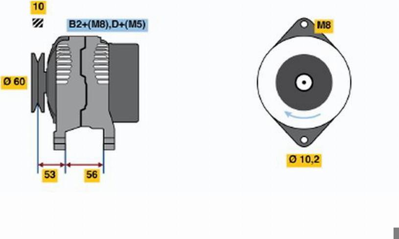 BOSCH 0 124 225 025 - Alternatore autozon.pro