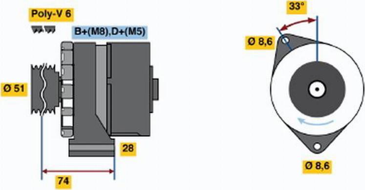 BOSCH 0120468033 - Alternatore autozon.pro