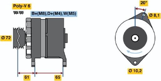 BOSCH 0120468162 - Alternatore autozon.pro