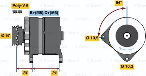 BOSCH 0 986 038 310 - Alternatore autozon.pro