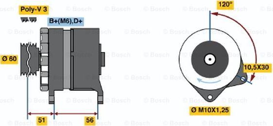 BOSCH 0 120 488 274 - Alternatore autozon.pro