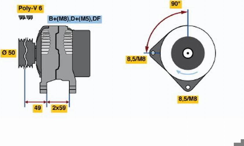 BOSCH 0 123 510 009 - Alternatore autozon.pro