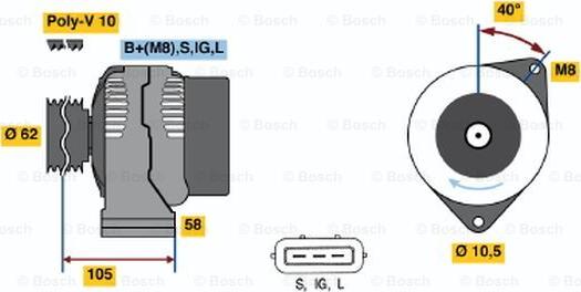 BOSCH 0 123 525 500 - Alternatore autozon.pro