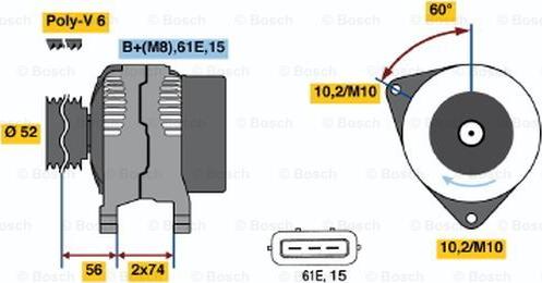 BOSCH 0 123 325 011 - Alternatore autozon.pro